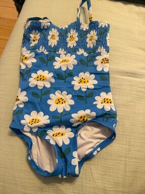 Hanna Andersson Blue Daisy One-Piece Swimsuit